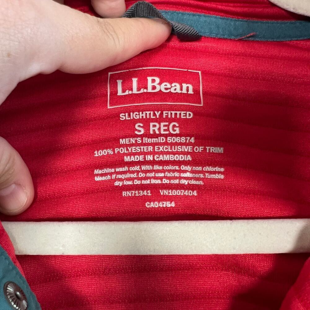 L.L. Bean Men's Slightly Fitted Red Quilted Button Pullover Size Small - Picture 4 of 6